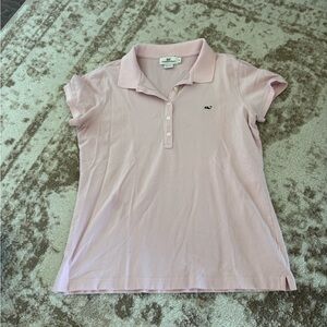 Vineyard Vines Pink Fitted Buttoned Polo Top